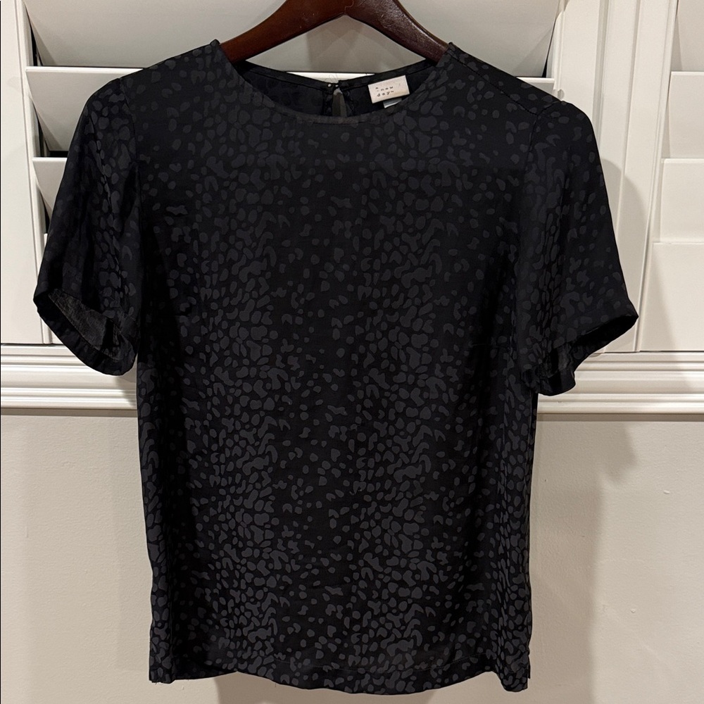 A New Day Black Textured Women's Blouse